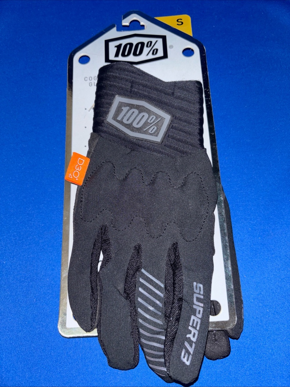 Gloves 100% Cognito S73 Super 73   S Black/Charcoal D30 Clarino Motorcross ATV